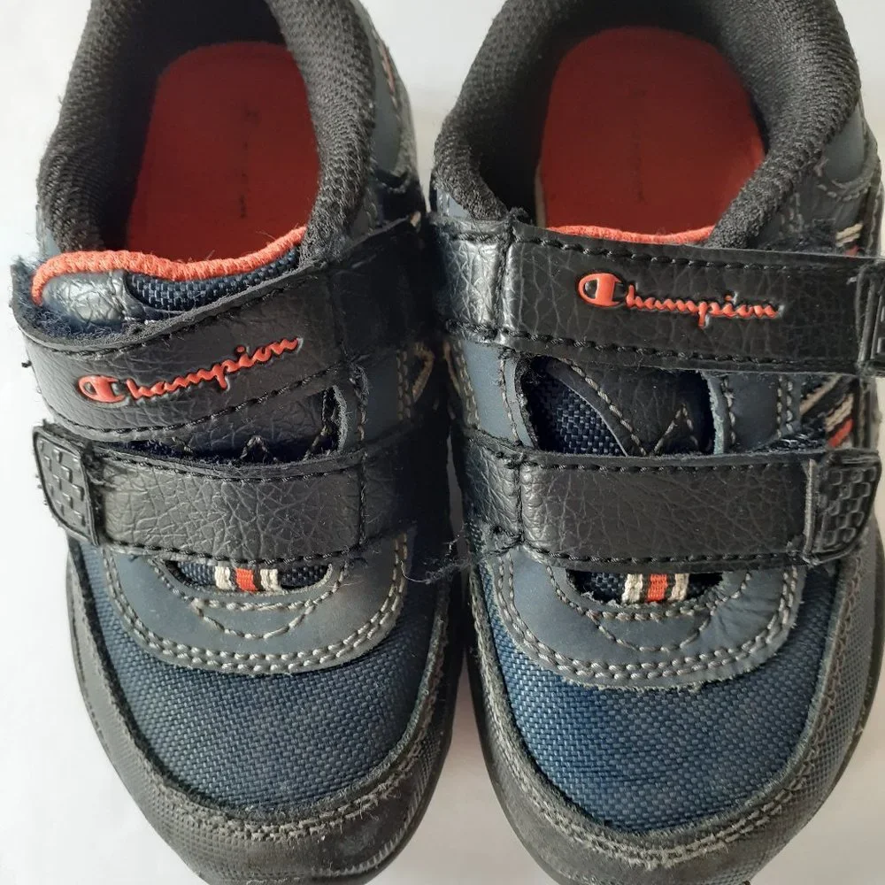 Champion Boys Shoes Sneakers Black Hook Loop Size 8.5